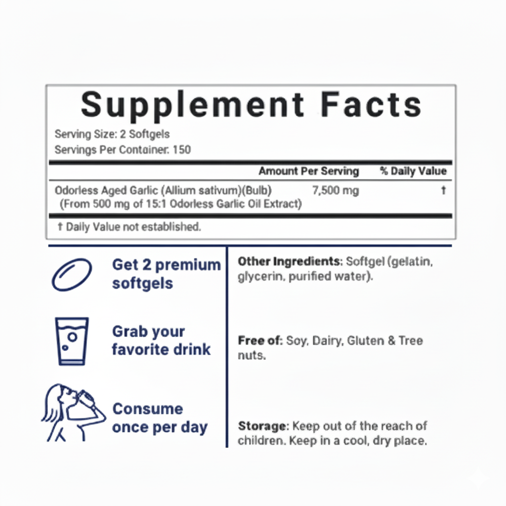 Aged Garlic Extract - Odorless Softgels